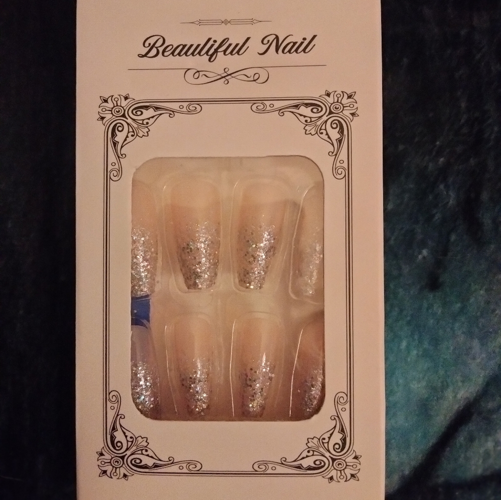 Pink Glitter Press on Nails